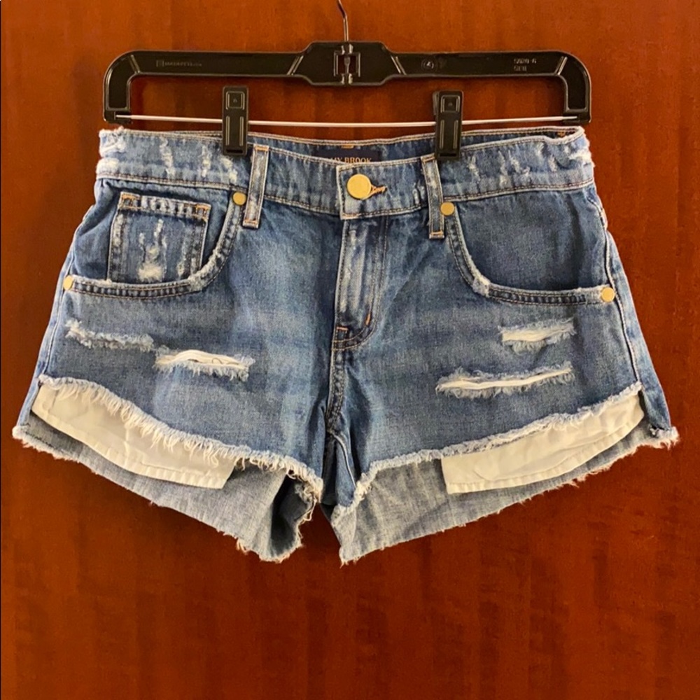 New Ramy Brook Distressed Jean Shorts Size 24